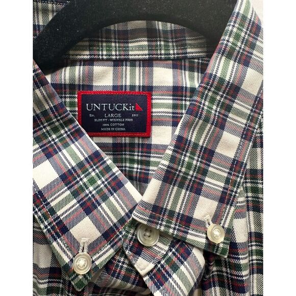 UNTUCKit Men's Long Sleeve Plaid Shirt Size Large - Picture 2 of 3